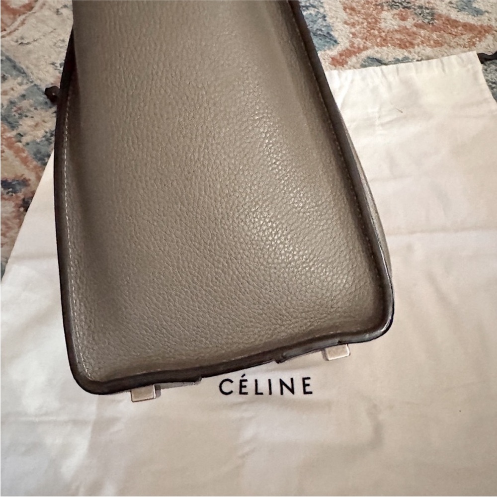SOLD‼️Celine small luggage top handle satchel Gray taupe Leather Tote Bag - Picture 11 of 16